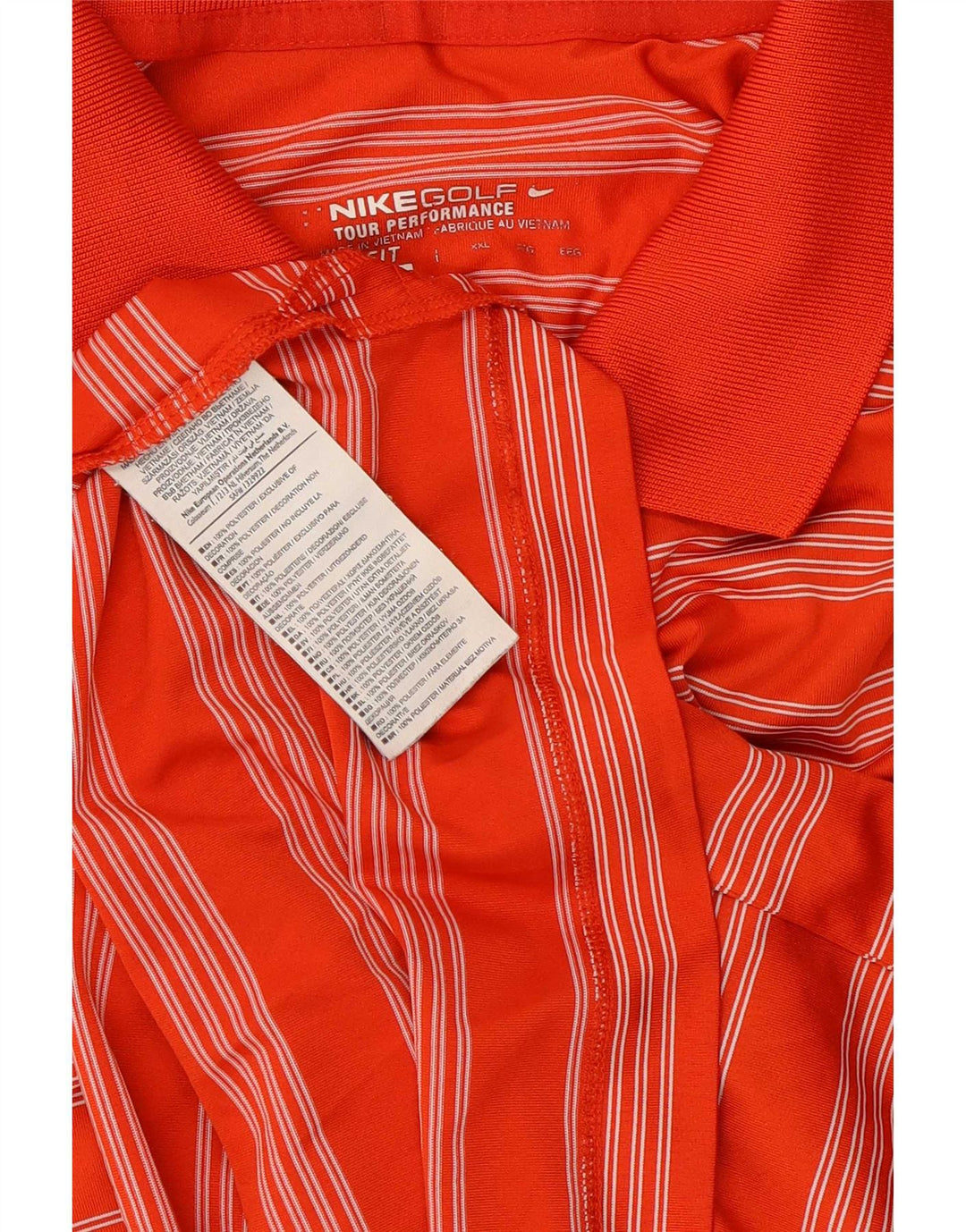 Polo Nike da uomo Dri Fit 2XL in poliestere a righe arancioni
