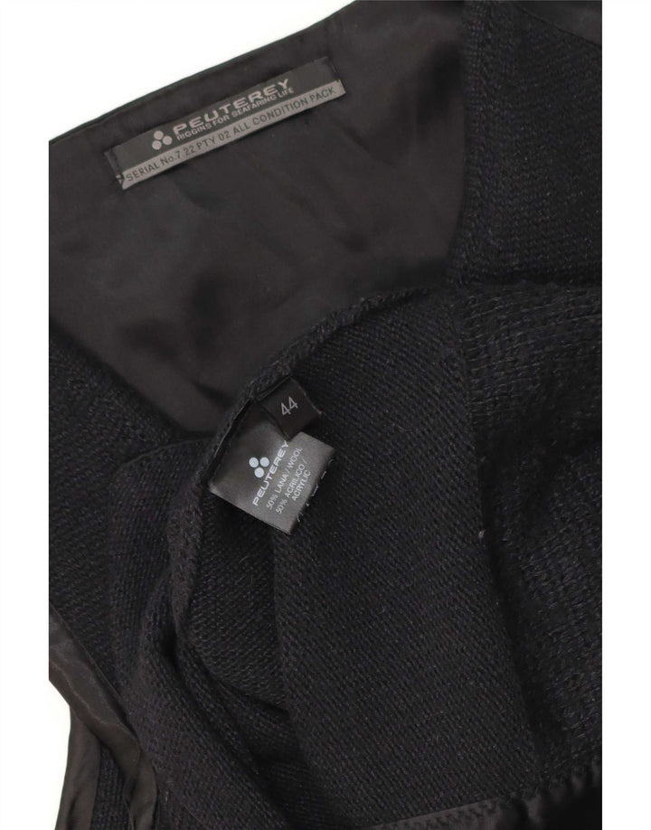 PEUTEREY Gilet Doppiopetto da Donna in Maglia IT 44 Medio Lana Nera