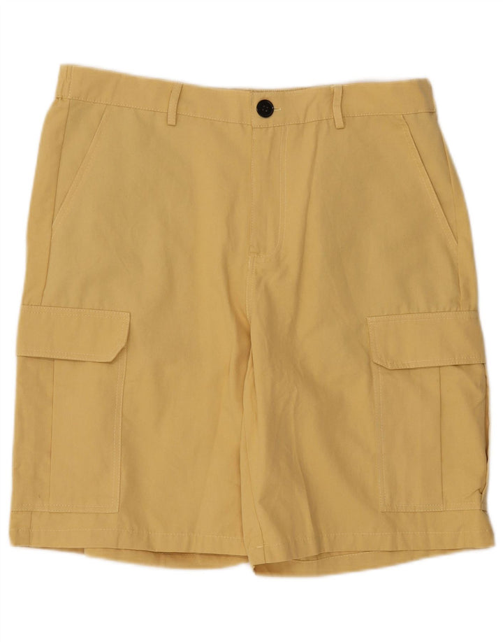 VINTAGE Mens Cargo Shorts Large W34  Yellow Polyester