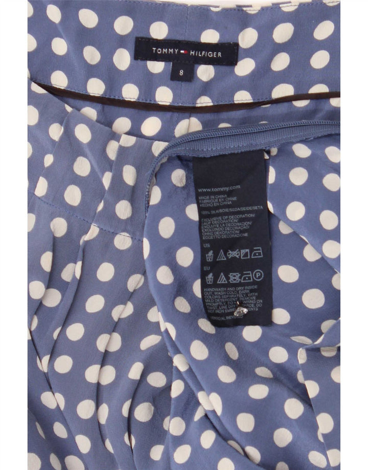 Camicetta da donna Tommy Hilfiger Top US 8 Seta a pois blu medio