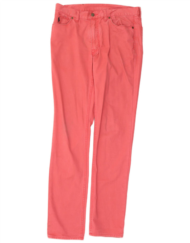 POLO RALPH LAUREN Pantaloni chino slim da uomo W34 L34 Cotone rosso