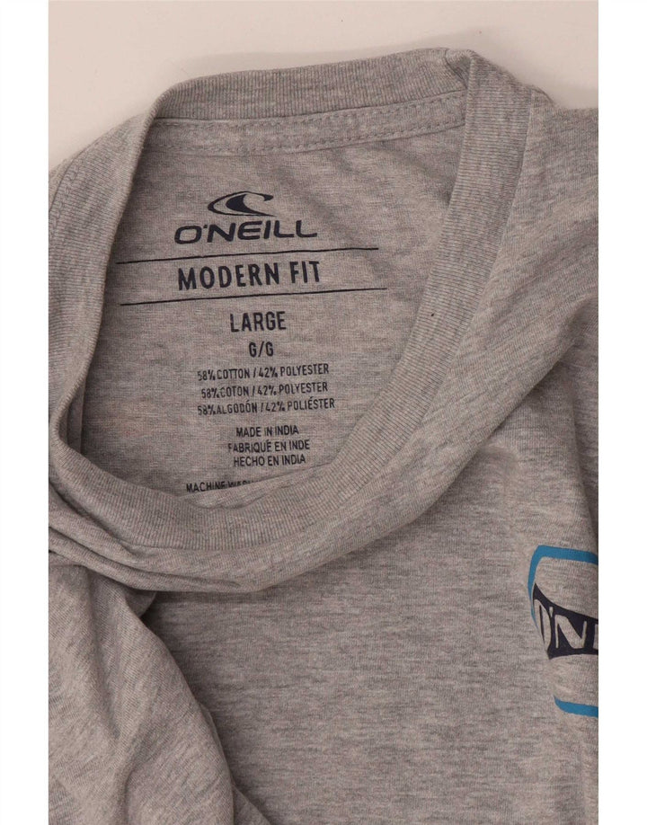 T-shirt grafica da uomo O'Neill Modern Fit Top grande in cotone grigio