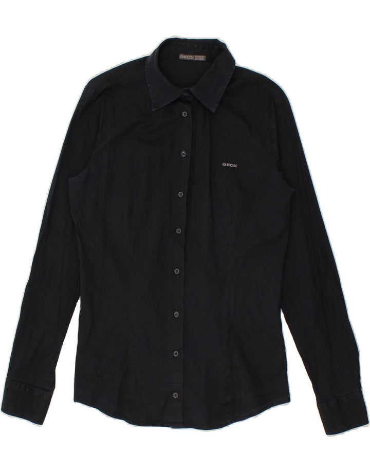GEOX Womens Shirt UK 12 Medium Navy Blue Cotton Vintage Geox and Second-Hand Geox from Messina Hembry 