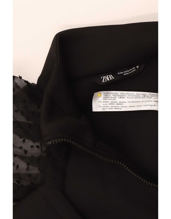 Top cardigan corto da donna Zara UK 10 piccolo poliestere nero
