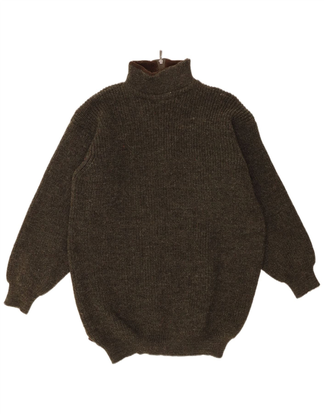 Maglione Barbour da uomo con zip e collo XL in lana nuova kaki
