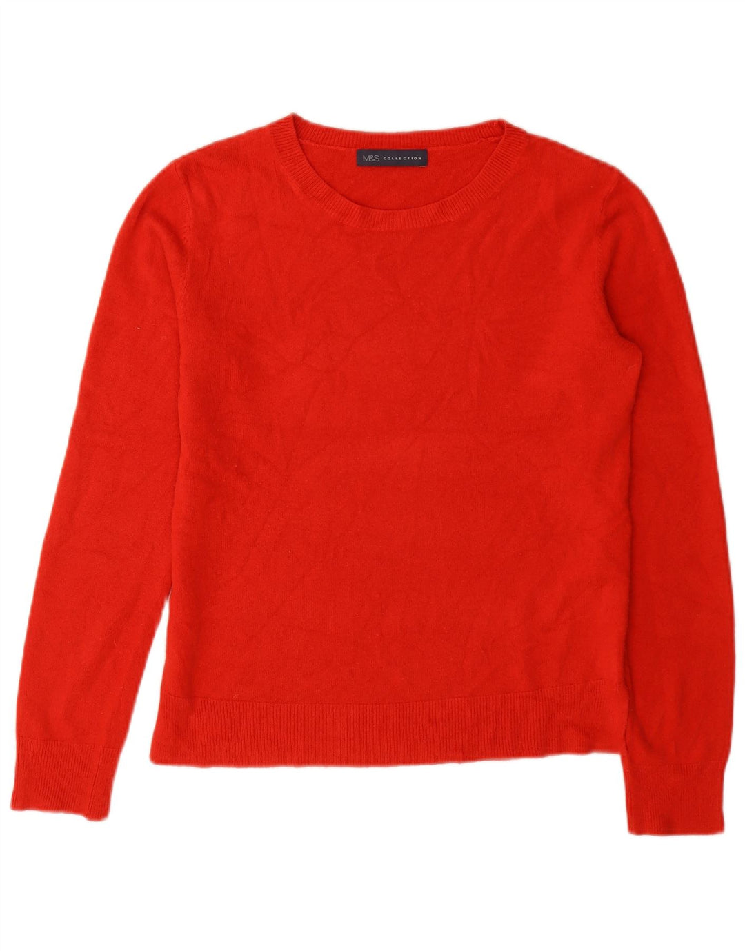 Maglione maglione girocollo da donna Marks & Spencer UK 10 piccolo acrilico rosso