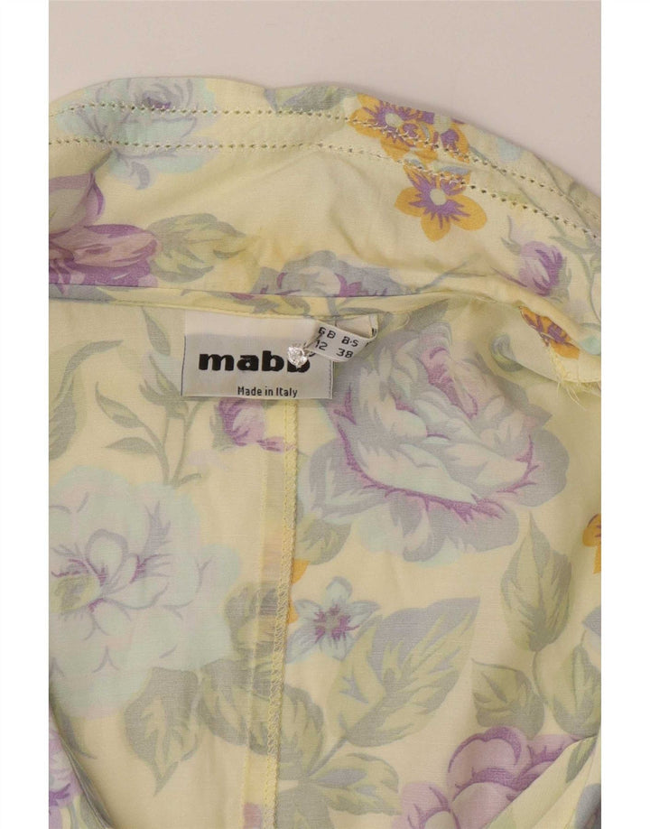 mabb Camicia da donna a maniche corte camicetta UK 12 medio multicolore floreale
