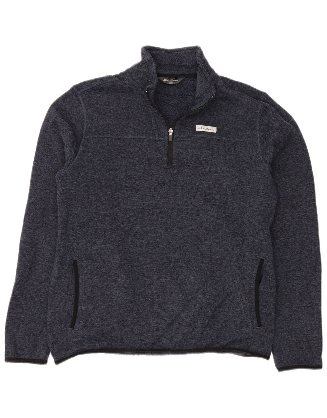 EDDIE BAUER Felpa con collo con zip da uomo Maglione grande poliestere blu navy
