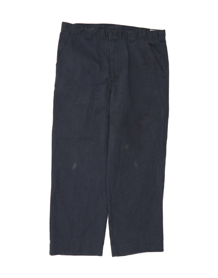 DICKIES Mens Straight Chino Trousers W38 L27 Navy Blue Polyester Vintage Dickies and Second-Hand Dickies from Messina Hembry 