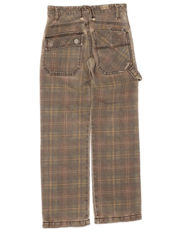 Pantaloni cargo Diesel da bambino a gamba larga 9-10 anni W24 L25 in cotone a quadri grigi