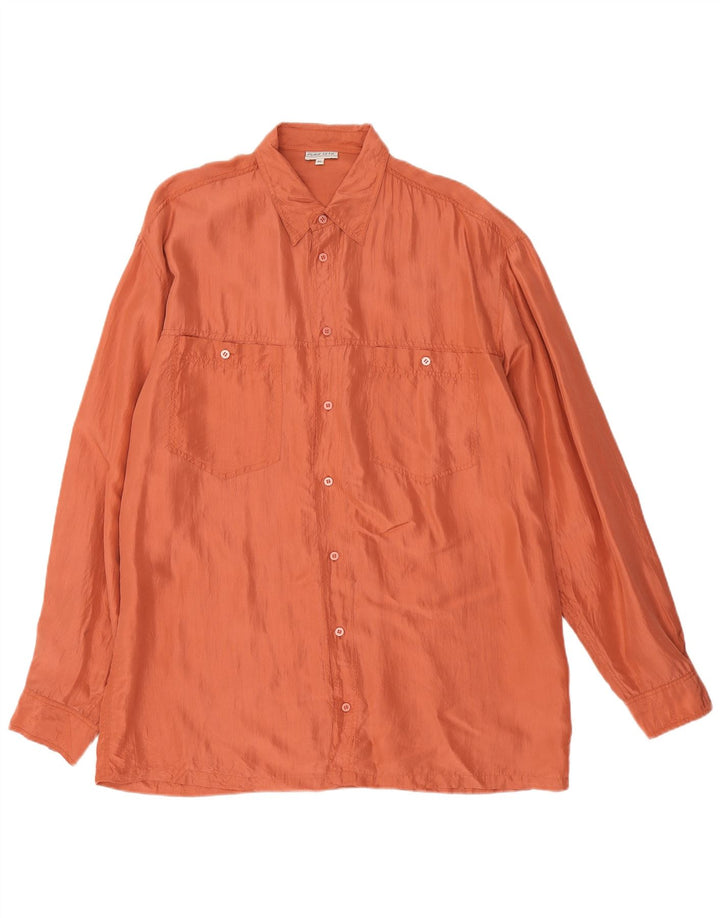 Camicia vintage da uomo XL in seta rosa