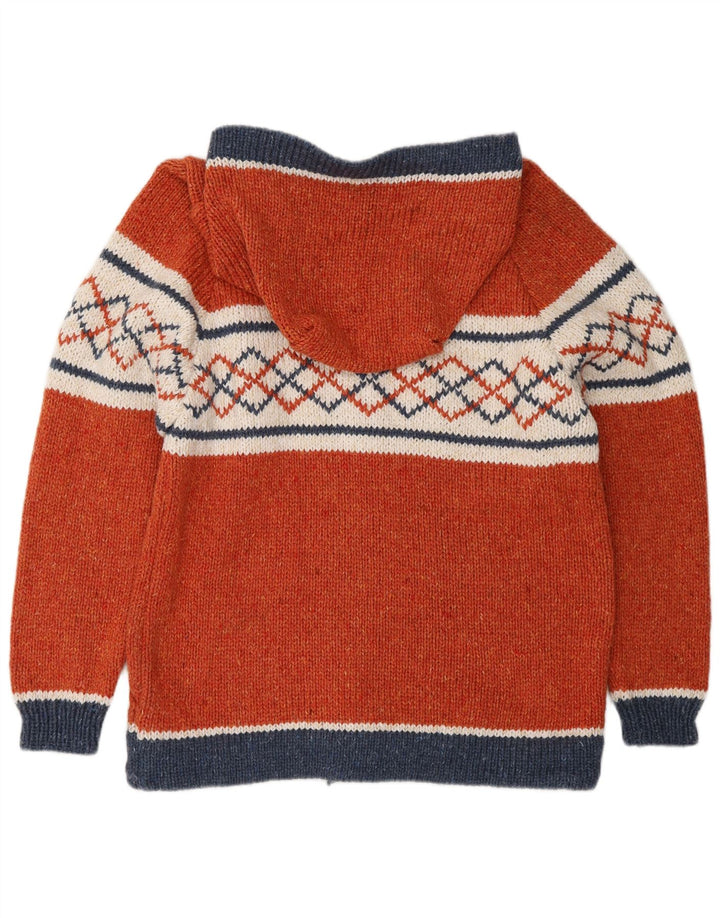 Maglione cardigan con cappuccio da donna APS Malhas UK 12 Arancione medio geometrico
