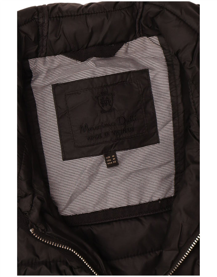 Giacca imbottita con cappuccio da donna Massimo Dutti UK 14 media nera