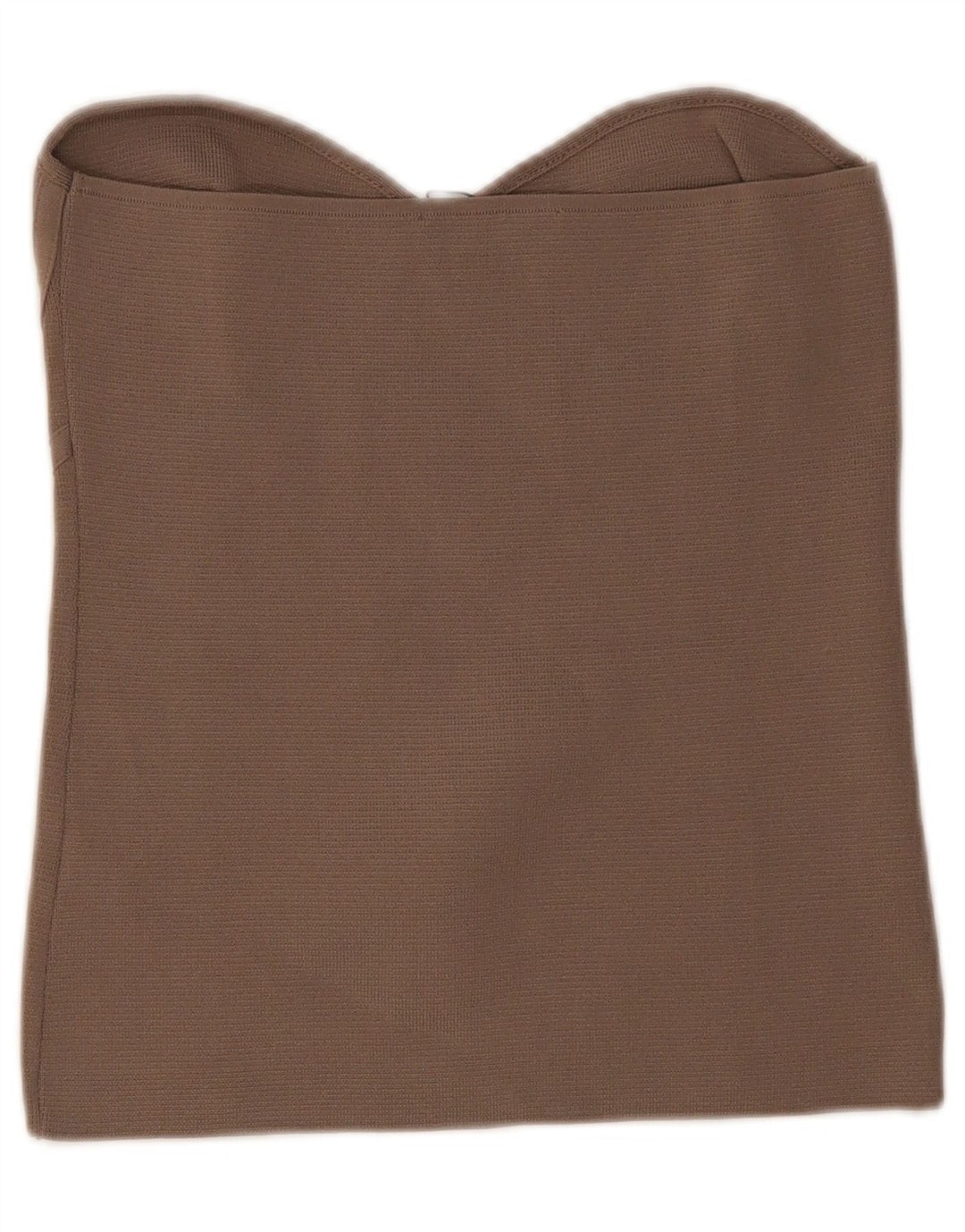 Top corto senza spalline da donna Zara UK 14 grande nylon marrone