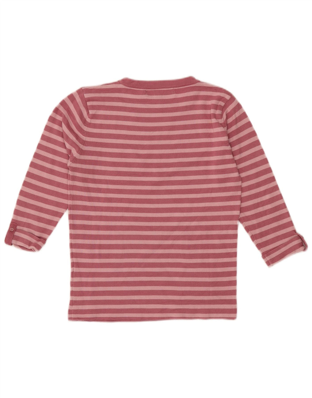 Top ZARA Bambina Manica 3/4 11-12 Anni Cotone Rigato Rosa Medio