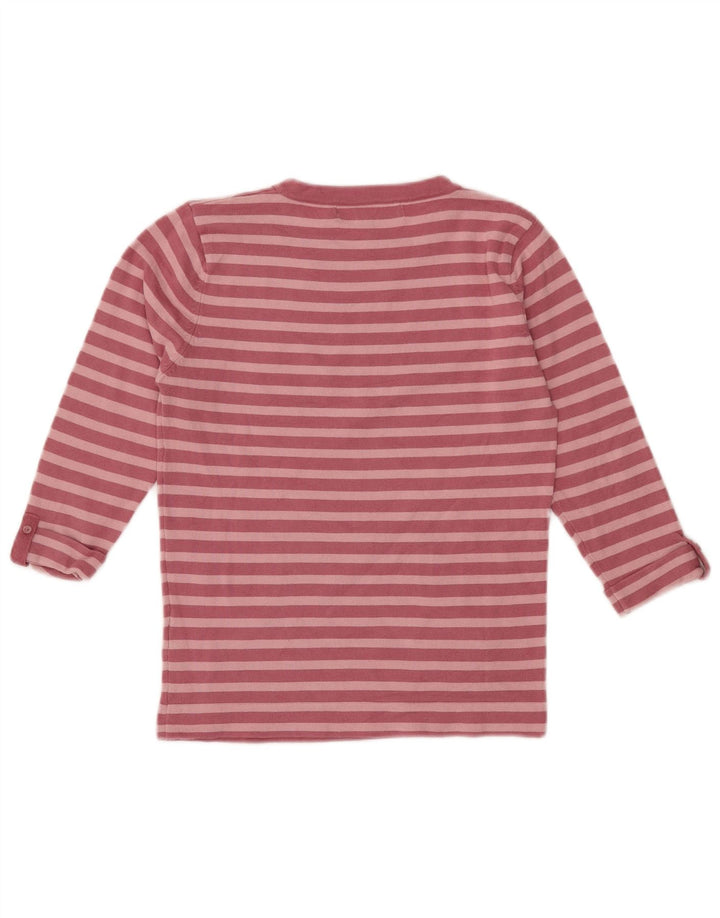 Top ZARA Bambina Manica 3/4 11-12 Anni Cotone Rigato Rosa Medio