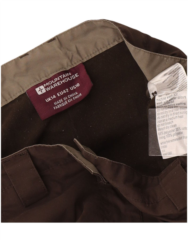 MOUNTAIN WAREHOUSE Pantaloni giacca a vento da donna UK 14 Large W34 L27 Marrone