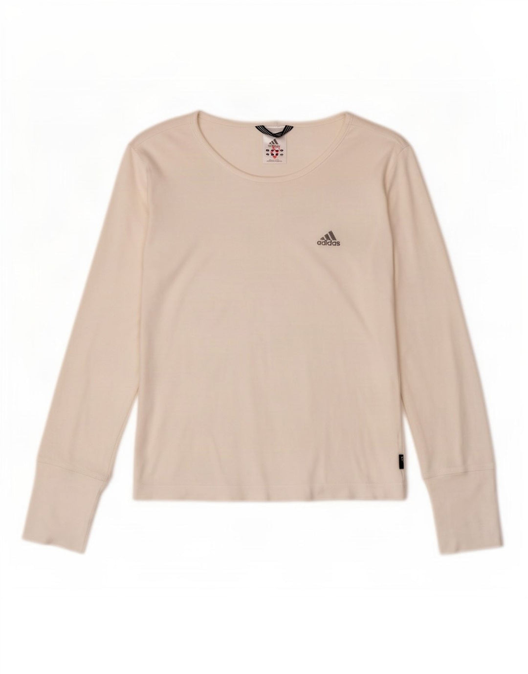 Top Adidas da donna a manica lunga UK 14 medio bianco