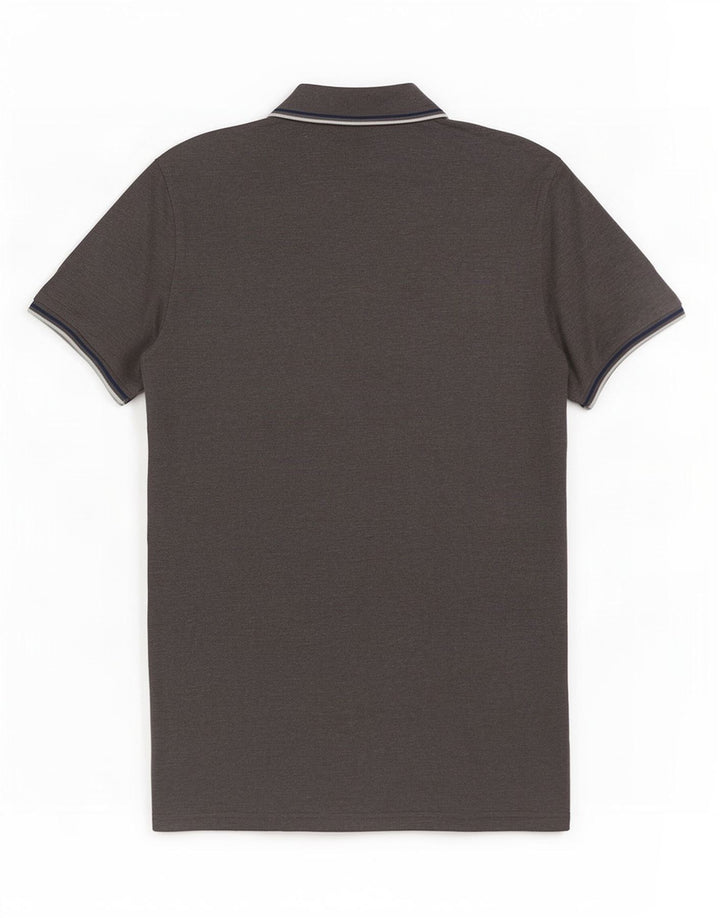 Polo da uomo Champion grande in cotone a righe grigie