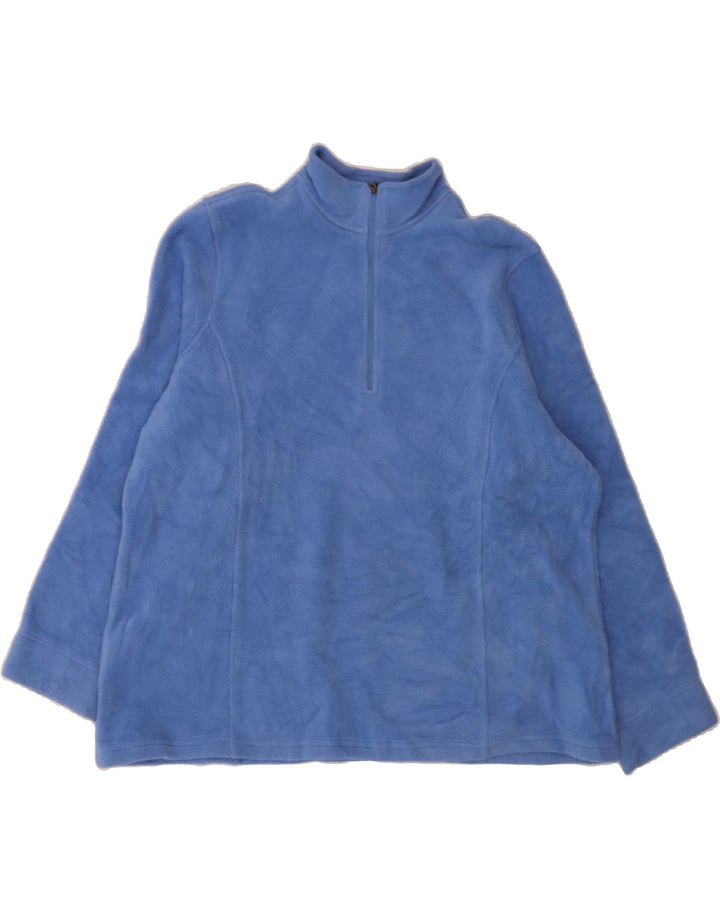 L.L.BEAN Womens Oversized Zip Neck Fleece Jumper UK 18 XL Blue Polyester Vintage L.L.Bean and Second-Hand L.L.Bean from Messina Hembry 