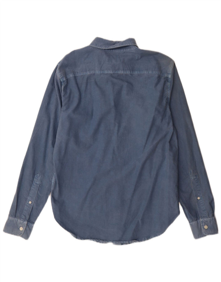 Camicia da uomo Abercrombie & Fitch in cotone blu medio