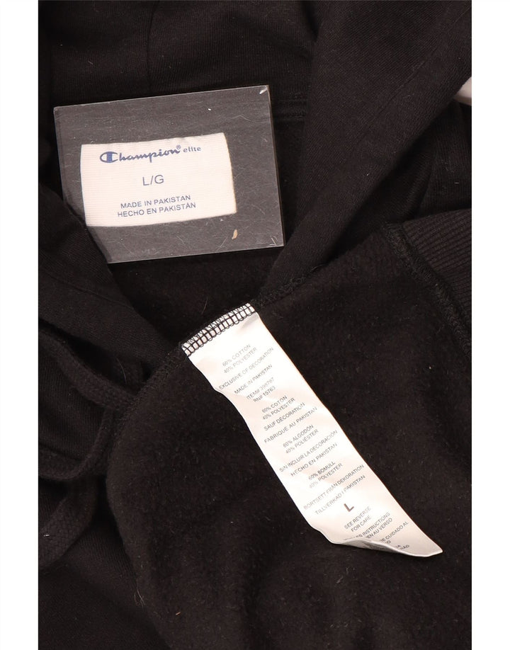 Maglione con cappuccio da uomo CHAMPION grande in cotone nero