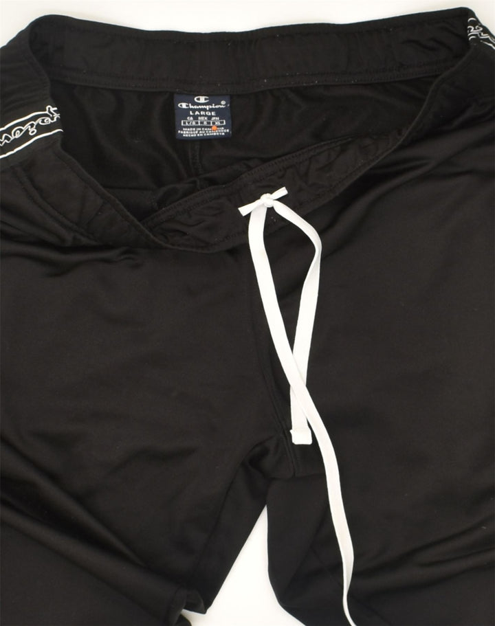 CHAMPION Pantaloni da tuta con grafica da uomo Joggers grandi poliestere nero