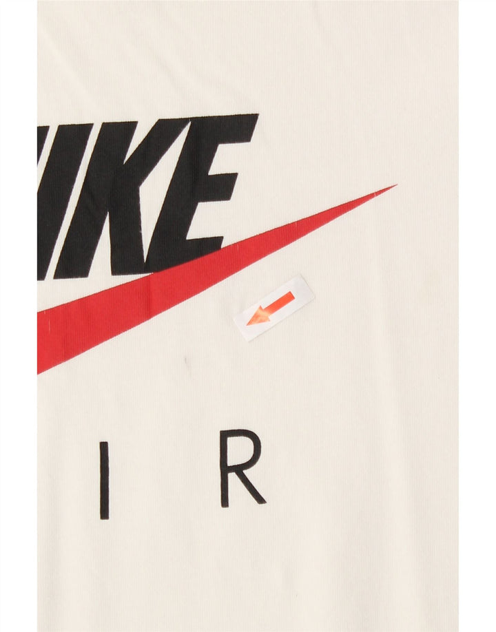 T-shirt grafica da ragazzo Nike Top 12-13 anni Large in cotone bianco sporco