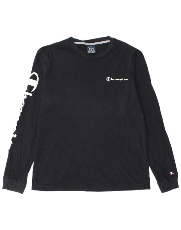 Champion Maglietta grafica da uomo a maniche lunghe, colore nero medio