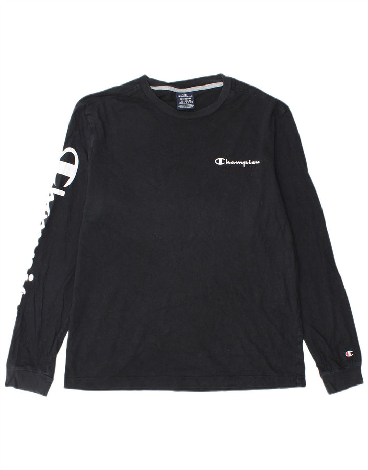 Champion Maglietta grafica da uomo a maniche lunghe, colore nero medio