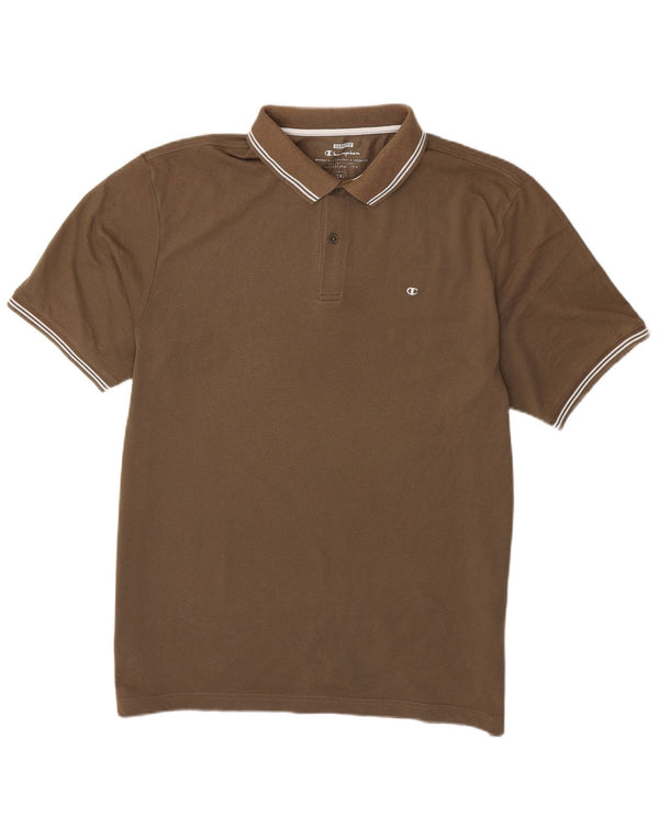 Polo Champion da uomo Easy Fit 3XL in cotone a righe marroni