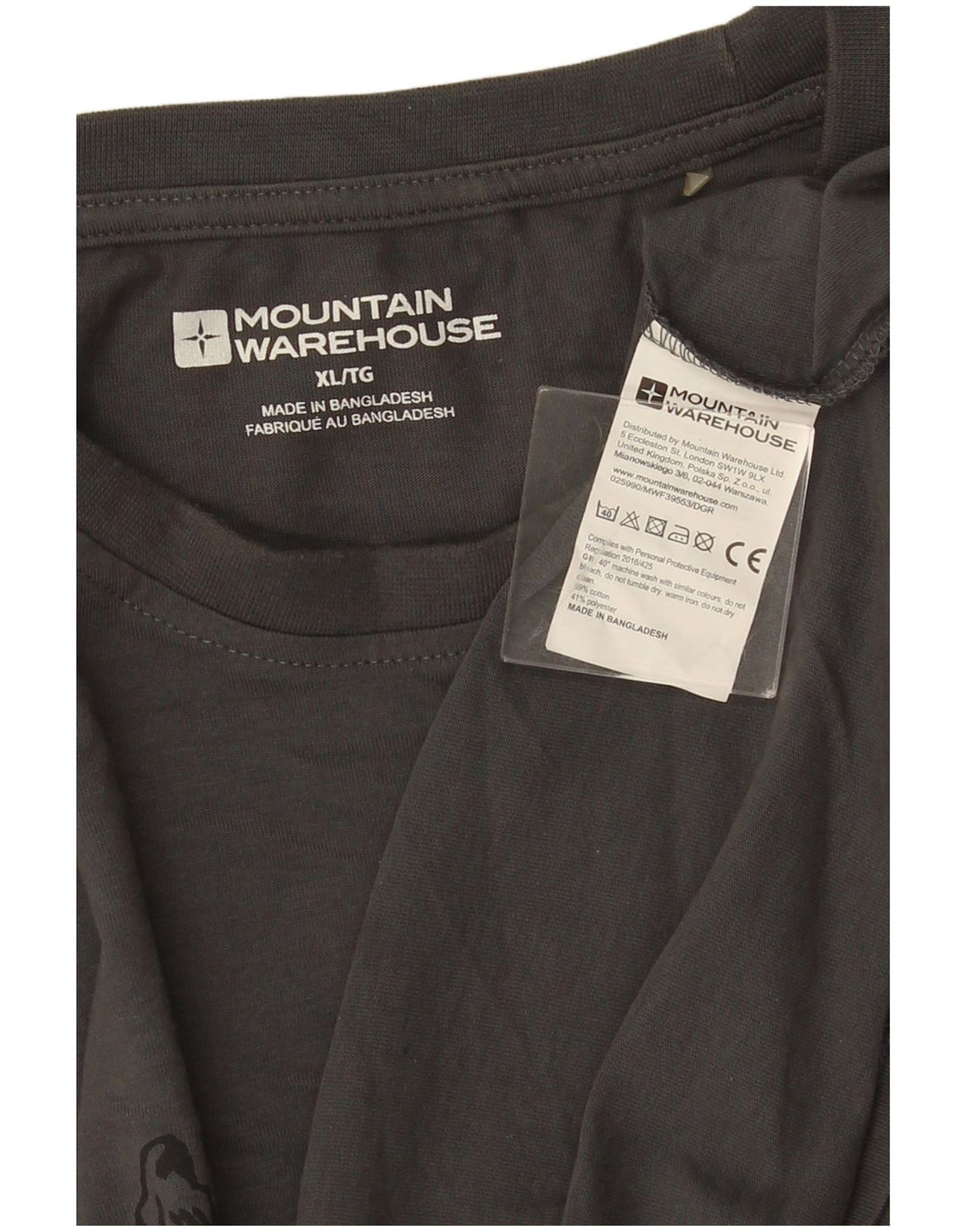 T-shirt grafica da uomo Mountain Warehouse Top XL in cotone grigio