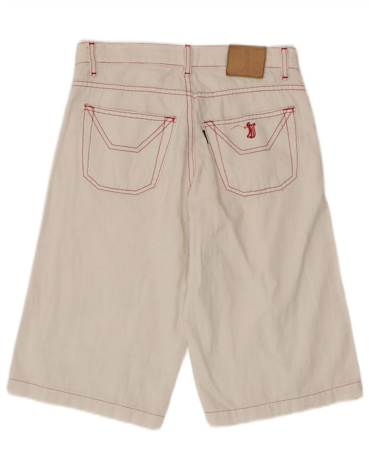 Pantaloncini Bermuda grafici da uomo Jeckerson W28 piccoli in cotone bianco
