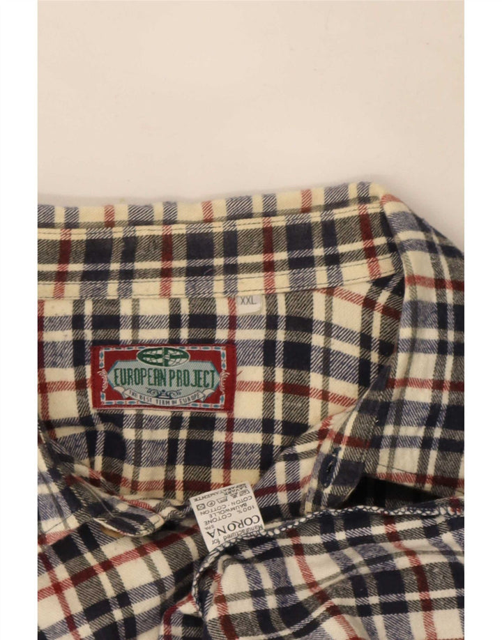 Camicia in flanella da uomo del progetto europeo 2XL in cotone a quadri multicolore