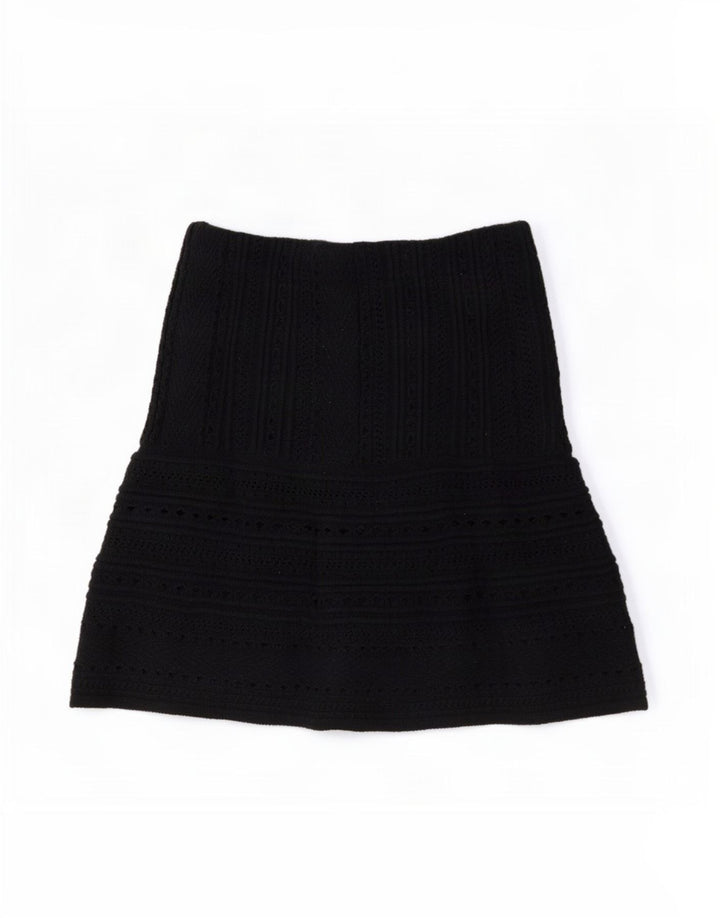 Minigonna in maglia da donna Zara media W28 cotone nero