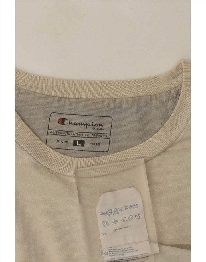 T-shirt da uomo Champion Top grande in cotone beige