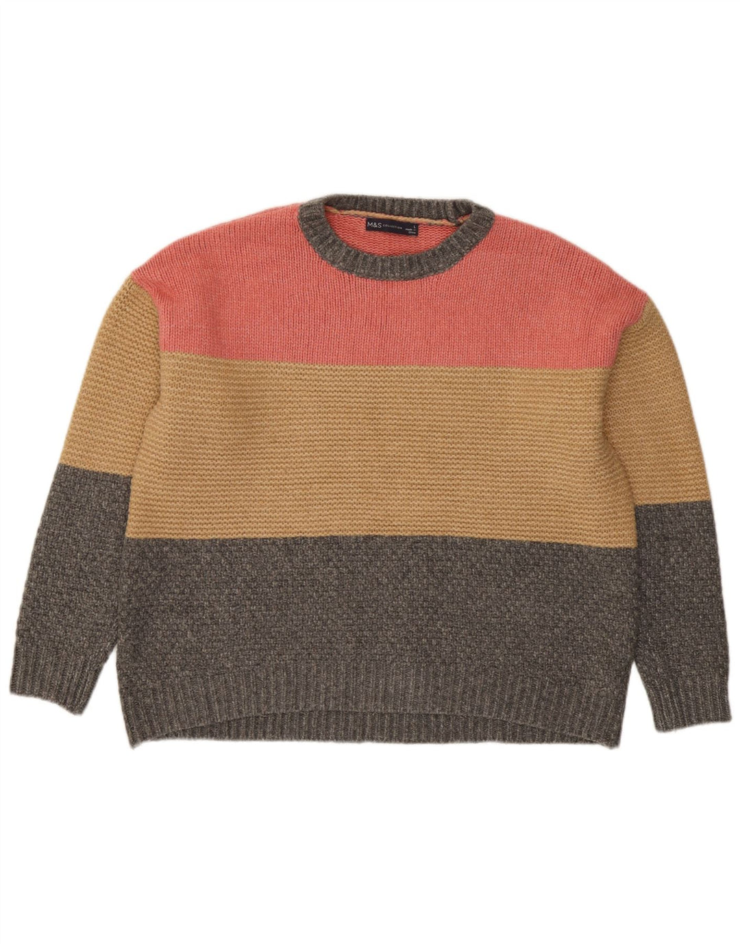 Maglione maglione girocollo da donna Marks & Spencer UK 16 grande multicolore
