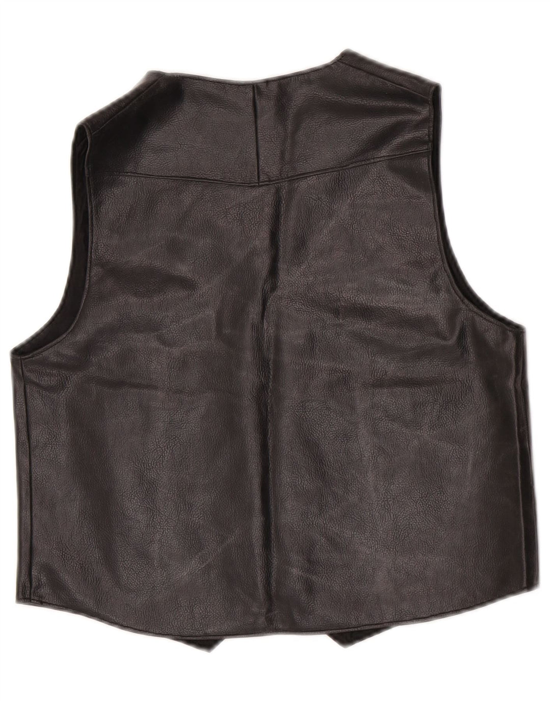 Gilet in pelle da donna vintage UK 14 medio nero