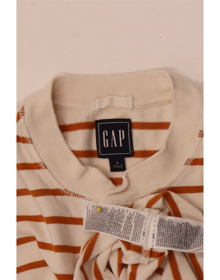 Gap Top da uomo a maniche lunghe in cotone a righe bianco sporco medio