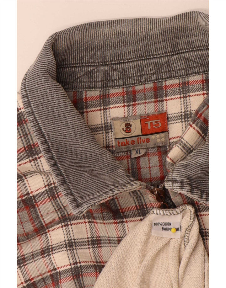 Polo Take Five da uomo a maniche lunghe XL in cotone a quadri multicolore