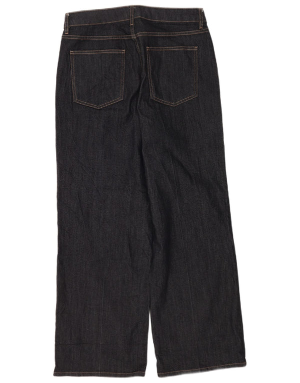 Jeans a gamba larga da donna Marks & Spencer UK 14 Large W34 L28 Cotone blu navy