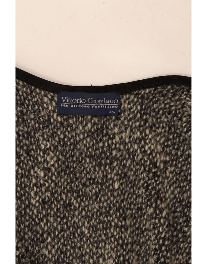 Maglione cardigan poncho vintage da donna UK 22 3XL Grigio