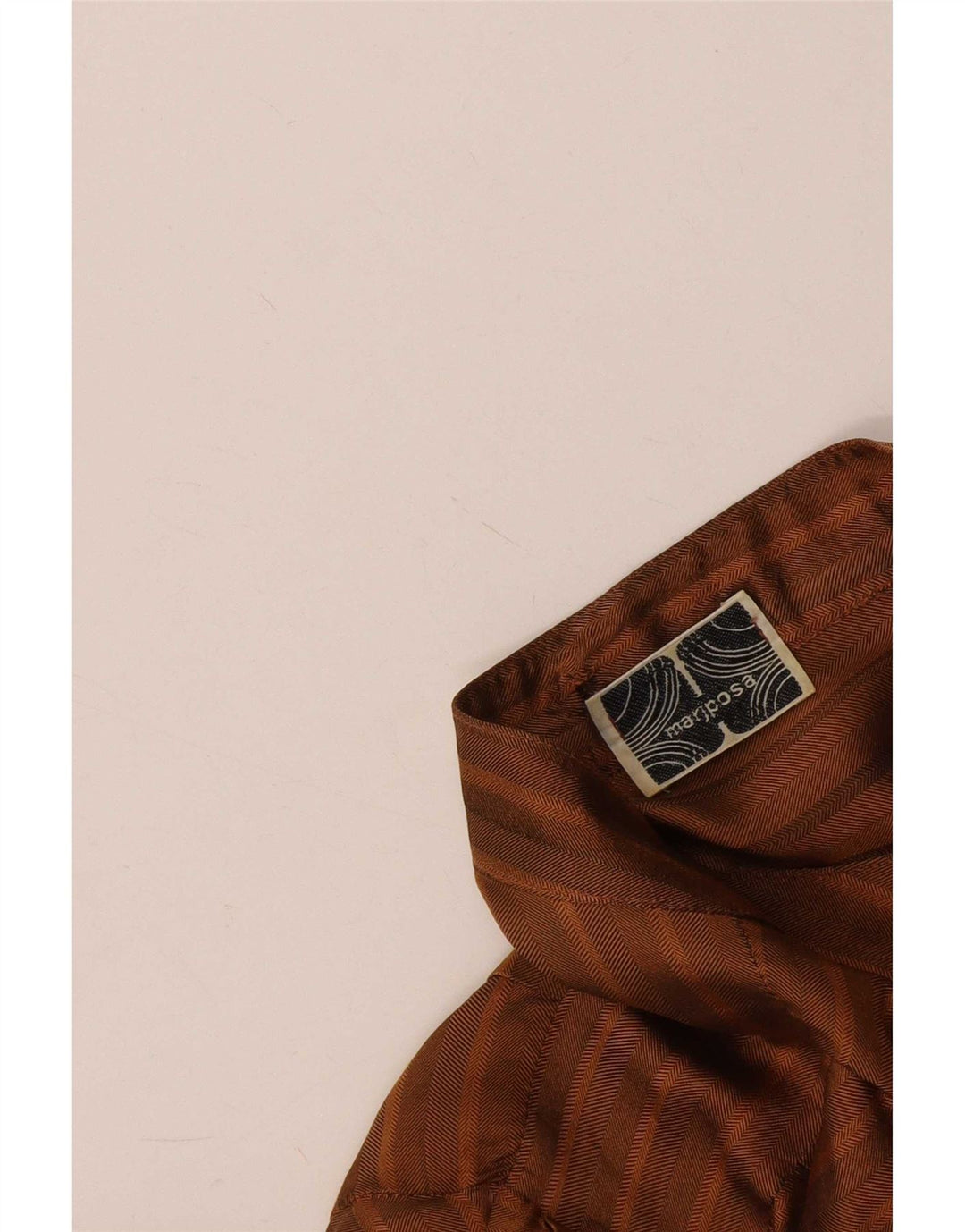 Camicetta camicia vintage da donna UK 14 grande a righe marroni