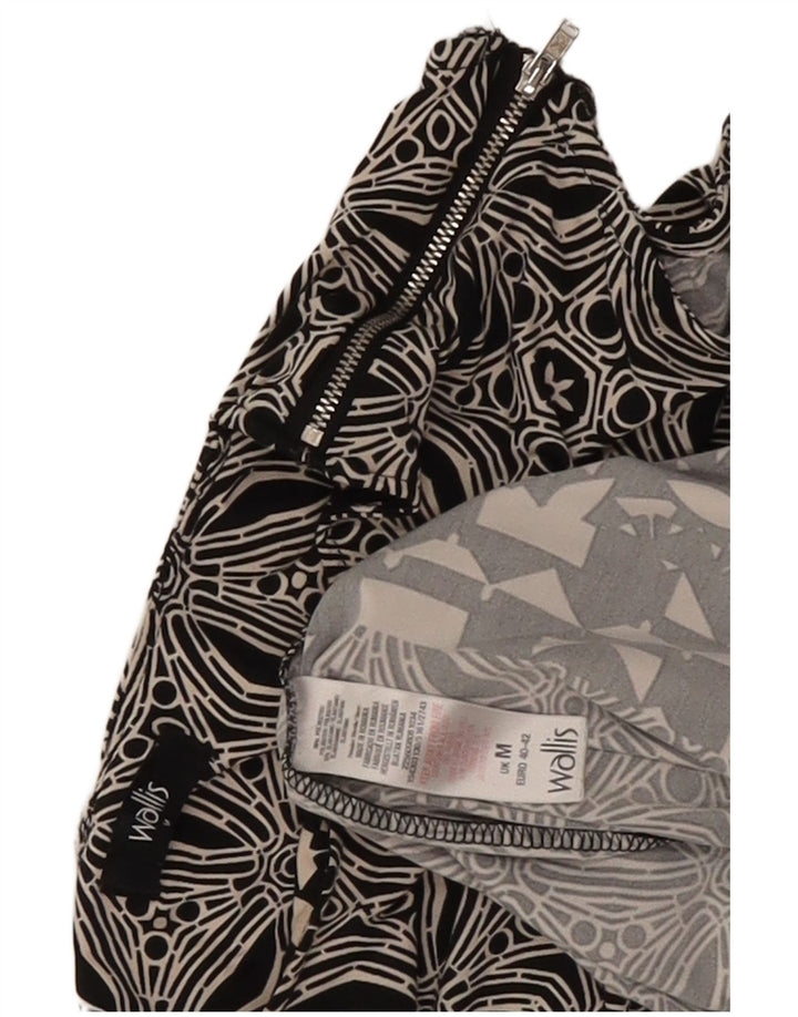 Abito a trapezio senza maniche da donna Wallis UK 12 Poliestere geometrico nero medio