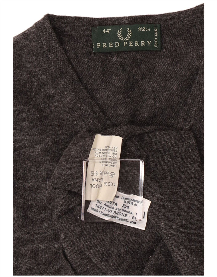 Canottiera da uomo Fred Perry in lana grigio medio