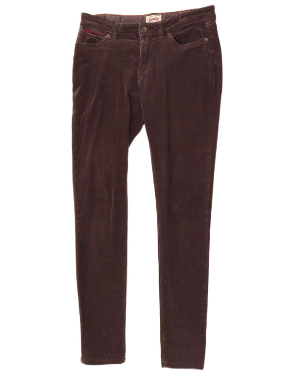 Pantaloni da donna super skinny in velluto a coste Superdry W30 L32 cotone marrone