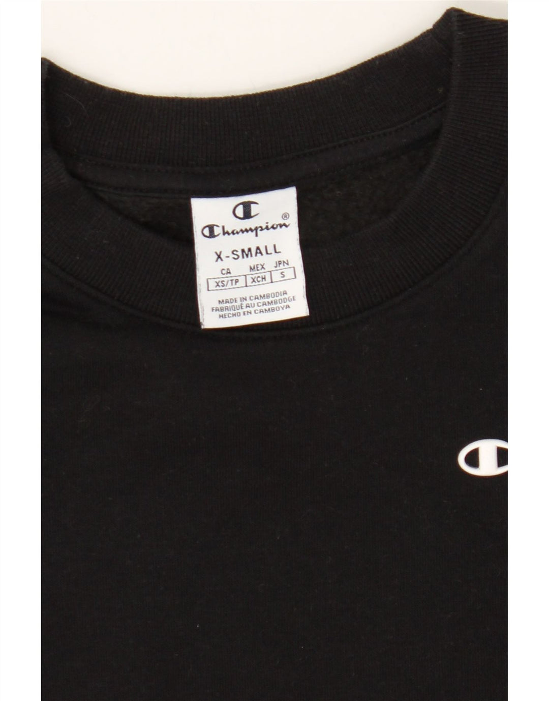 CHAMPION Mens Sweatshirt Jumper XS Black Cotton Vintage Champion and Second-Hand Champion from Messina Hembry 