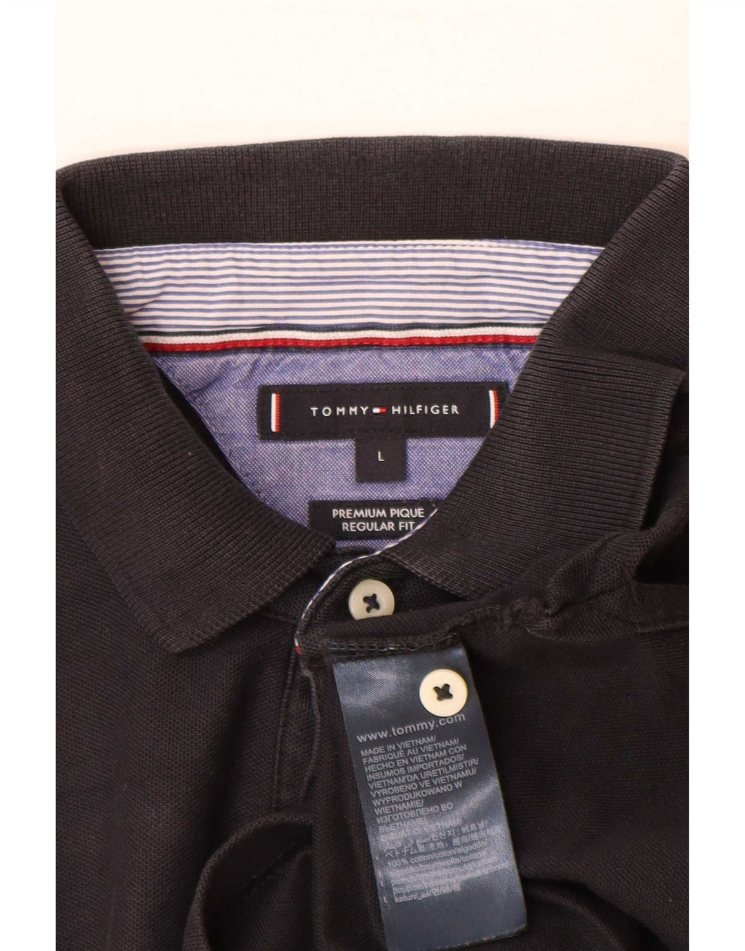 Polo da uomo vestibilità regolare Tommy Hilfiger grande cotone nero