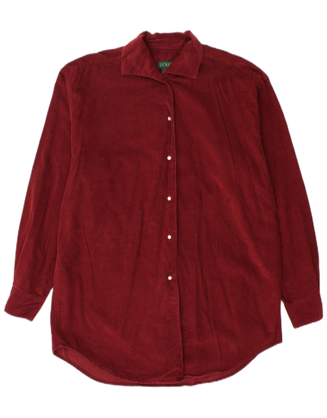 J. CREW Camicia da donna oversize in velluto a coste UK 10 piccola in cotone bordeaux