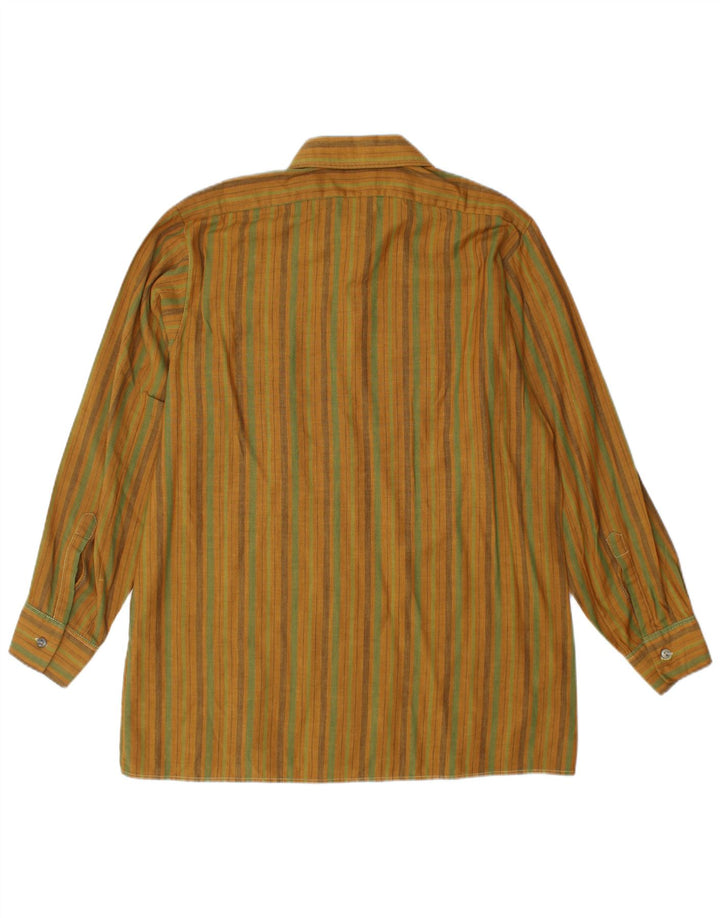 Camicia vintage da uomo a righe gialle medie